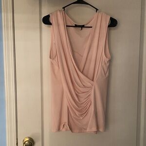 DKNY Soft Pink Draped Sleeveless Blouse